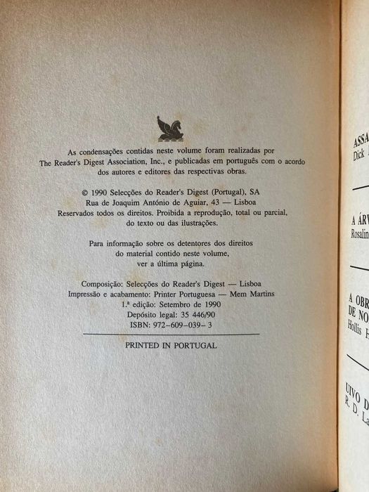 Livros Condensados Reader's Digest [títulos na descrição]
