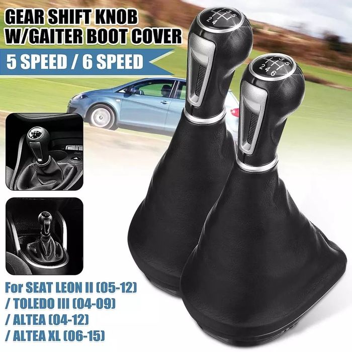 Moca manete de velocidades SEAT LEON , TOLEDO e ALTEA 5 e 6v nova PELE