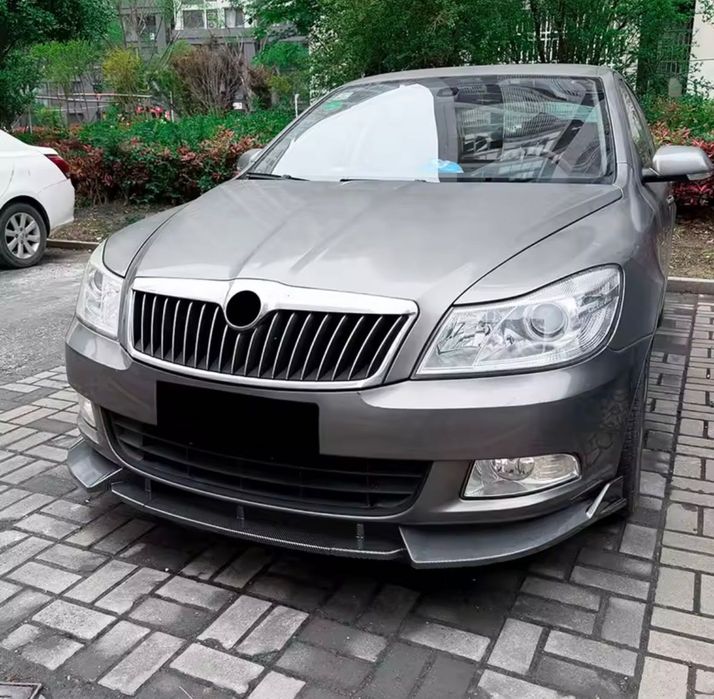 Губа бампер Skoda Octavia накладка на бампер Шкода Октавия юбка бампера сплитер обвес элерон шкода