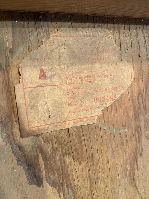 Stół okrągły, rozkładany, drewniany, PRL