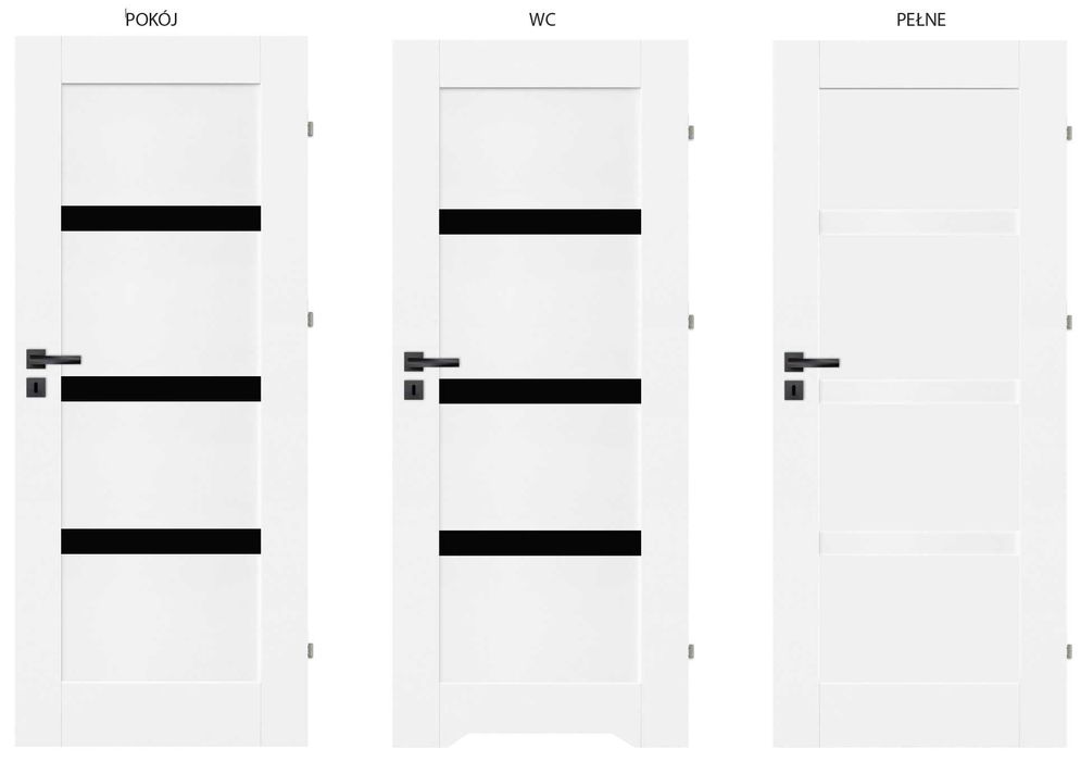 Drzwi przylgowe modułowe BIAŁE z czarnym szkleniem! od ręki ALLDOOR