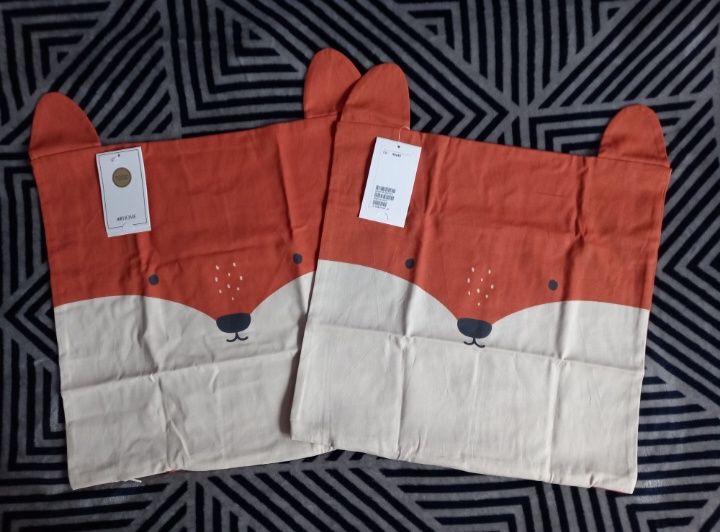 NOWE 2x poszewka hm h&m home lis lisek las fox metka