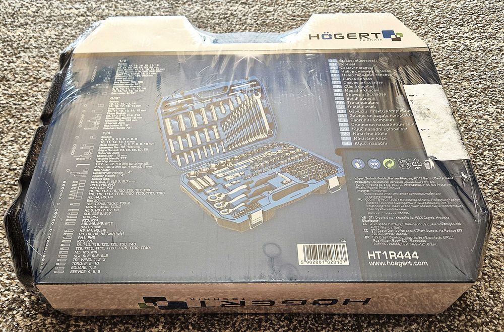 Zestaw narzędziowy 222 szt. Hogert Technik, HT1R444, nowe