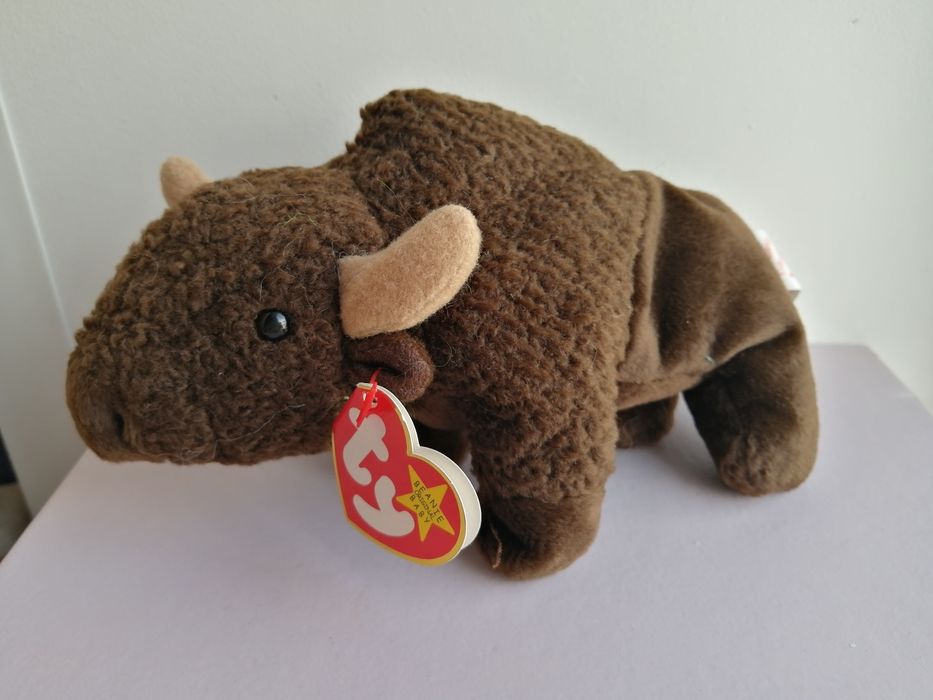Колекційний бізон Ty Beanie Babies 1998 року вінтажний м'яка іграшка Ty вінтаж колекція ту baby 27 вересня