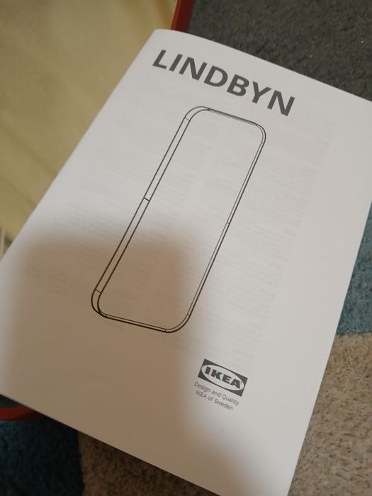 Ikea Lindbyn lustro czerwone 28x60