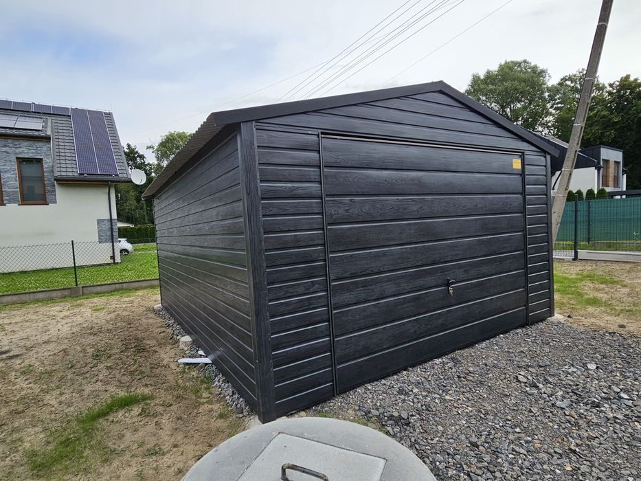 4x6 ŚLĄ Garaż Drewnopodobny Garaze Blaszane Blaszany Blaszak Blaszaki