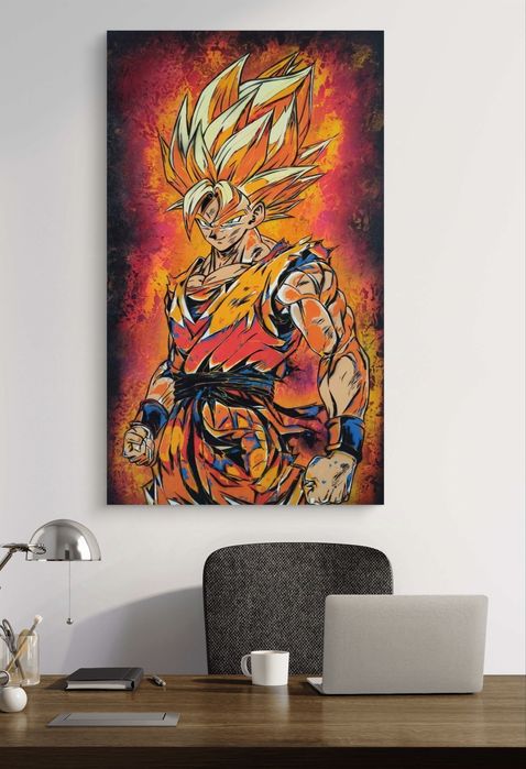 Son Goku pintura original em tela