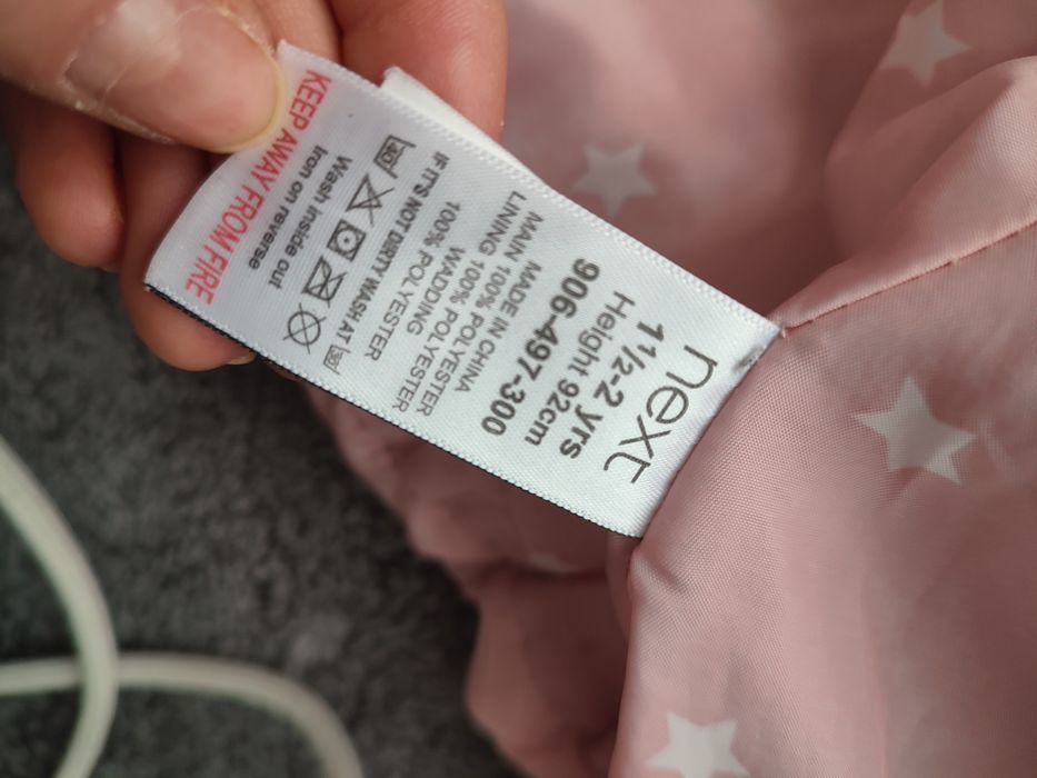 Różowa kurteczka ocieplana Next 92 cm