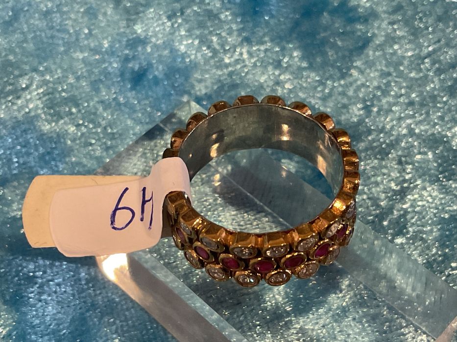 Anel aliança prata banhada a ouro t,19,5