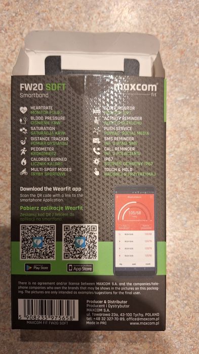 Smartwatch opaska sportowa zegarek smartband Maxcom fit FW20 SOFT