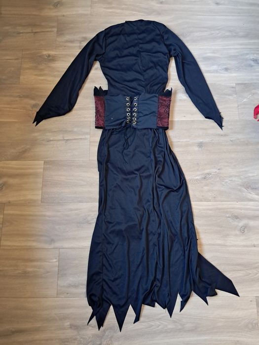 Morticia Adams wampirzyca drakula sukienka strój przebranie S 36