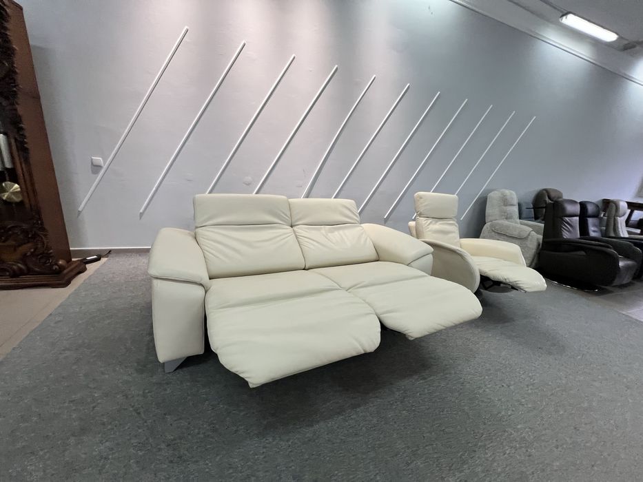 Диван шкіряний електро реклайнер крісло релакс