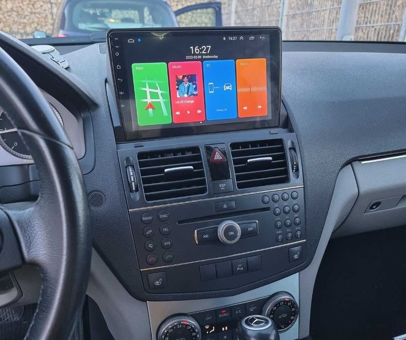 Rádio 2 DIN 9" Mercedes Classe C (W204) • Android C200 C220 (4+64 GB) + Carplay e android auto