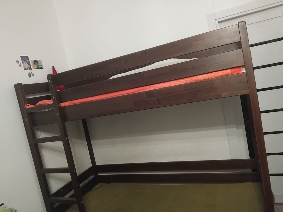 В ідеальному стані! 2-х ярусів ліжко "Дует Темний горіх"