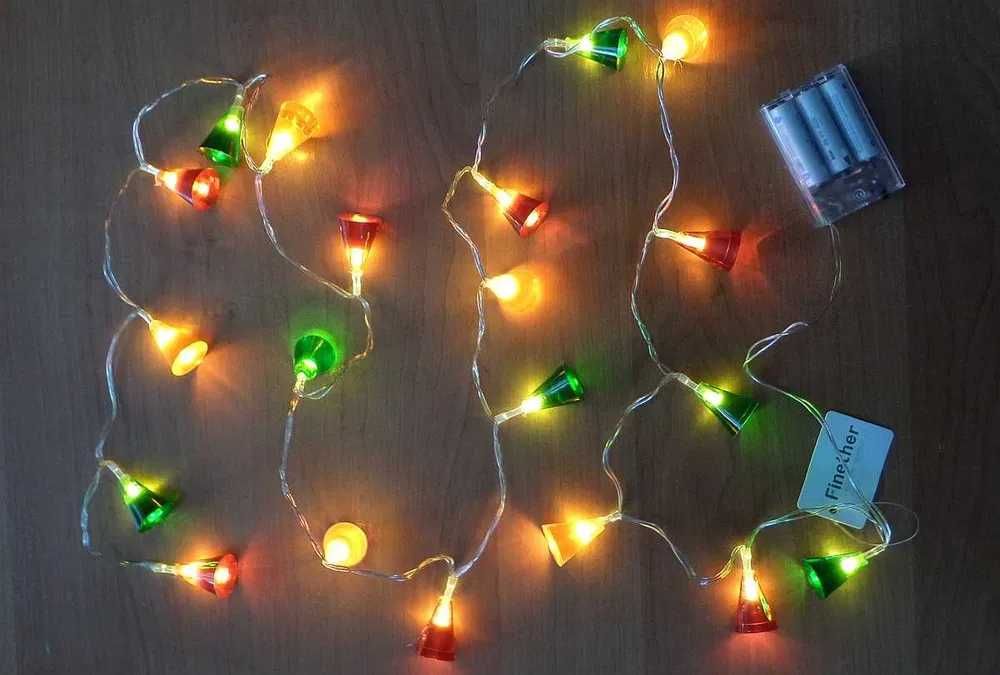 Oświetlenie  Choinkowe LAMPKI DZWONKI NA BATERIE