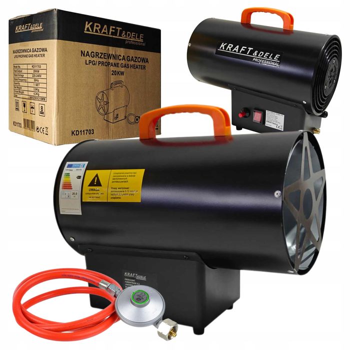 Nagrzewnica gazowa 20kW reduktor + wąż gazowy KD11703