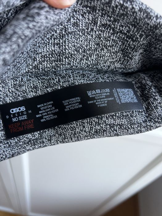 ASOS nowe 2 czapki mini fisherman beanie czarny szary melanż 2 set autumn winter jesień zima