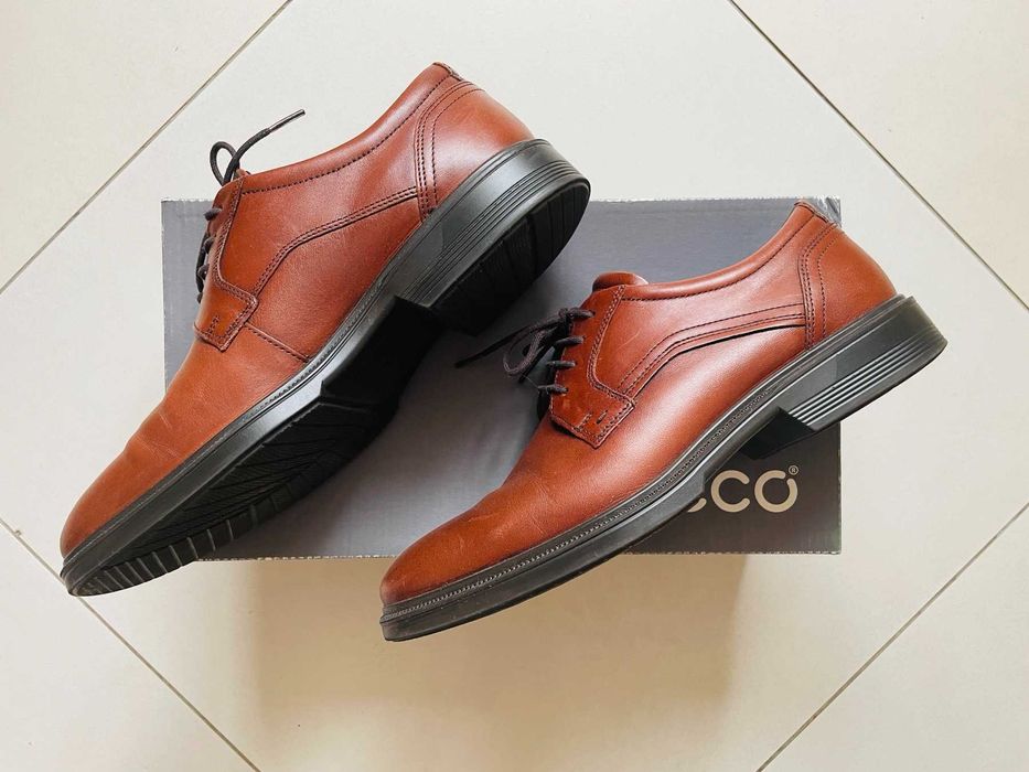Шкіряні чоловічі туфлі Ecco (Оригінал) / Коричневі дербі