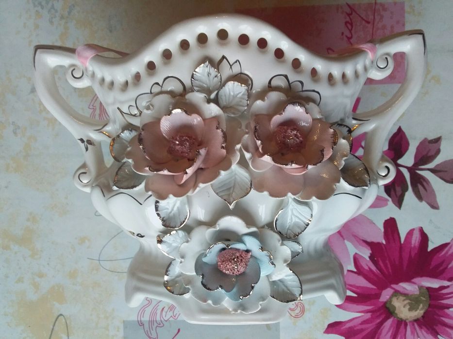 Ваза торжественаяя фарфор фруктов конфетница свадебная фотоссесий СЛВ