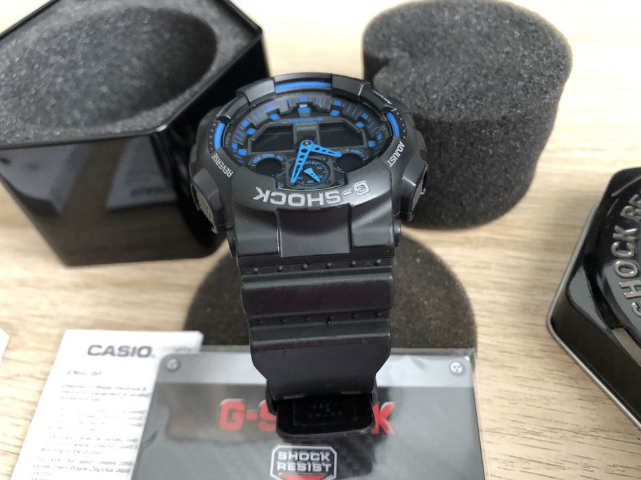 Zegarek Casio G-Shock oryginalny GA-100 czarno niebieski