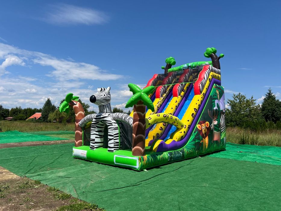 Dmuchana zjeżdżalnia ZEBRA - Zoo. Duża, dmuchaniec, dmuchany zamek