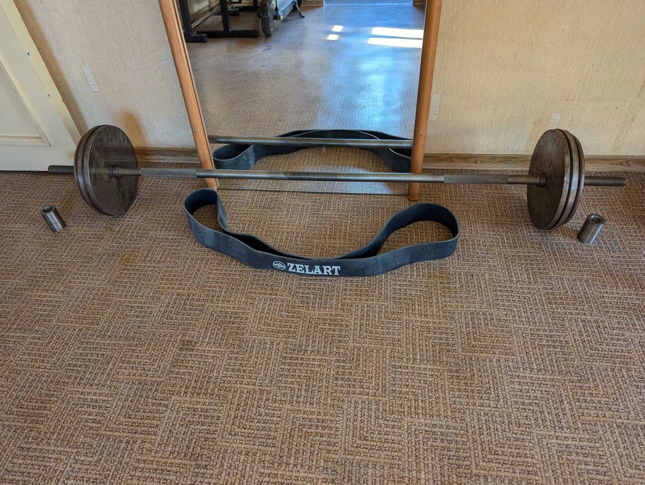 Домашній спортзал гриф, штанга, млинці