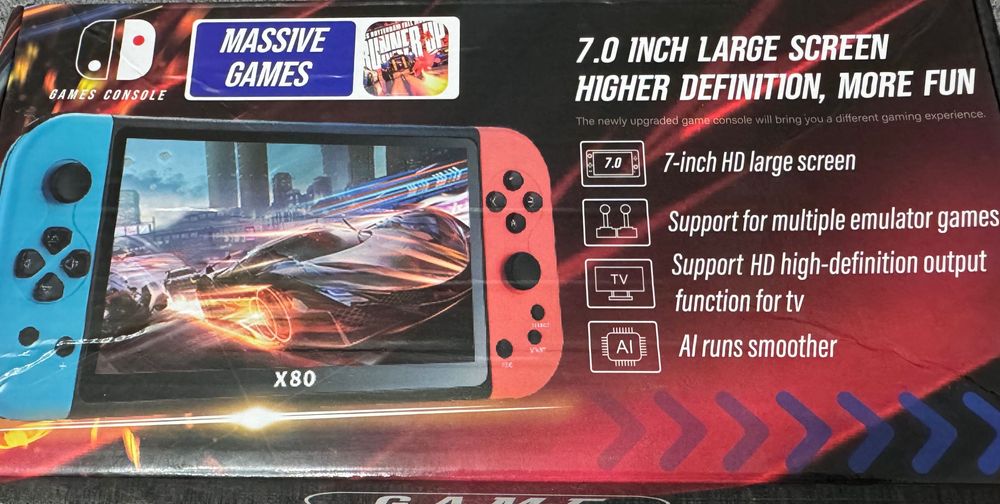 Портативна ігрова приставка X80/ PSP / 7 '' / 16 ГБ /20000 ігор /HD TV