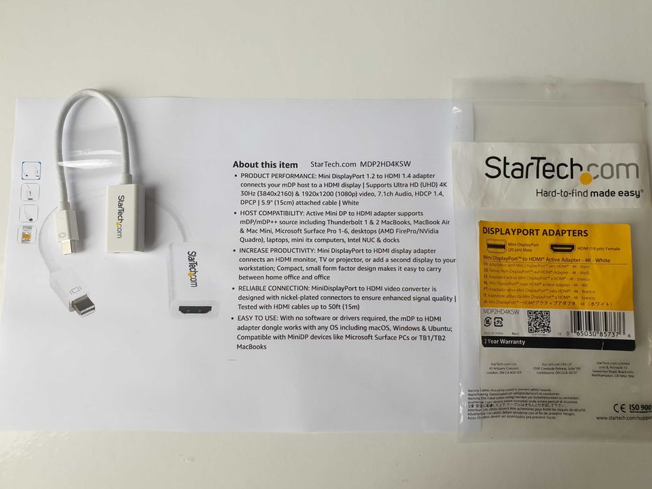 кабель Mini DisplayPort to HDMI Thunderbolt 1/2 iOS.Windows.Linux