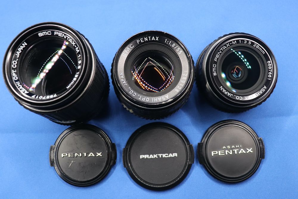 KIT Pentax MX + 3 lentes + Acessórios