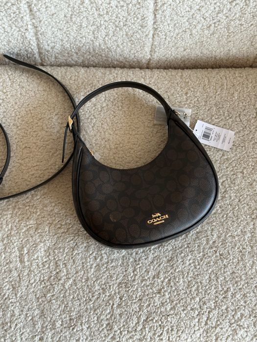 Сумка Coach Emily Shoulder коричнева/бежева
