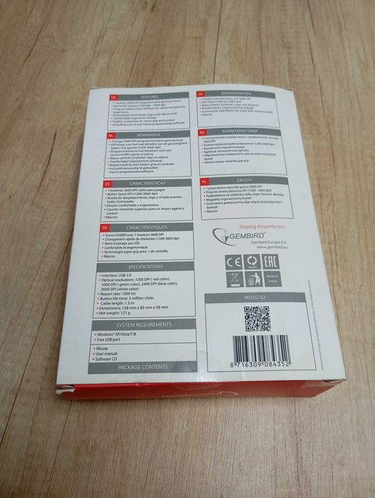 Игровая мышь, Gembird MUSG-02 USB Black