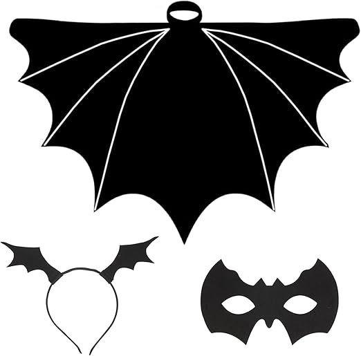 Strój nietoperza z peleryną i maską One Size