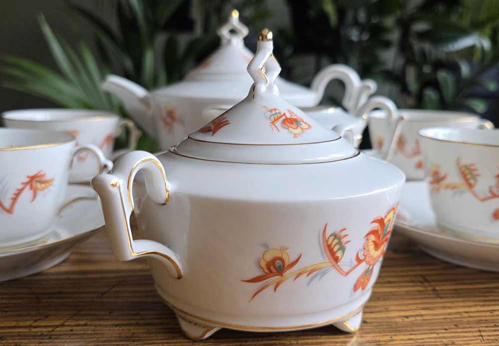 Porcelanowy serwis do herbaty w stylu art déco – Thomas, Bavaria (Grupa Rosenthal).