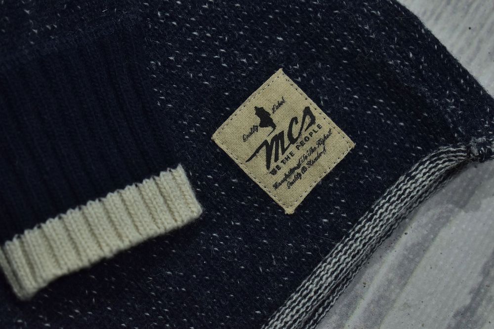 Mcs Granatowy Wełniany Sweter Męski Crewneck Xxl