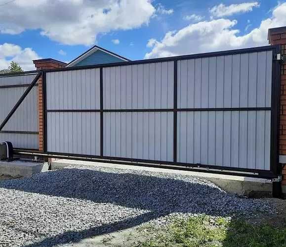 Каркас откатных ворот, Откатные ворота под ключ, Ворота автоматические