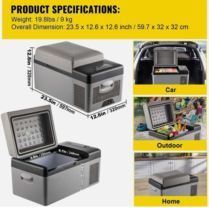 Arca Frigorífica Portátil 20L 12VDC/24VDC ou 220VAC