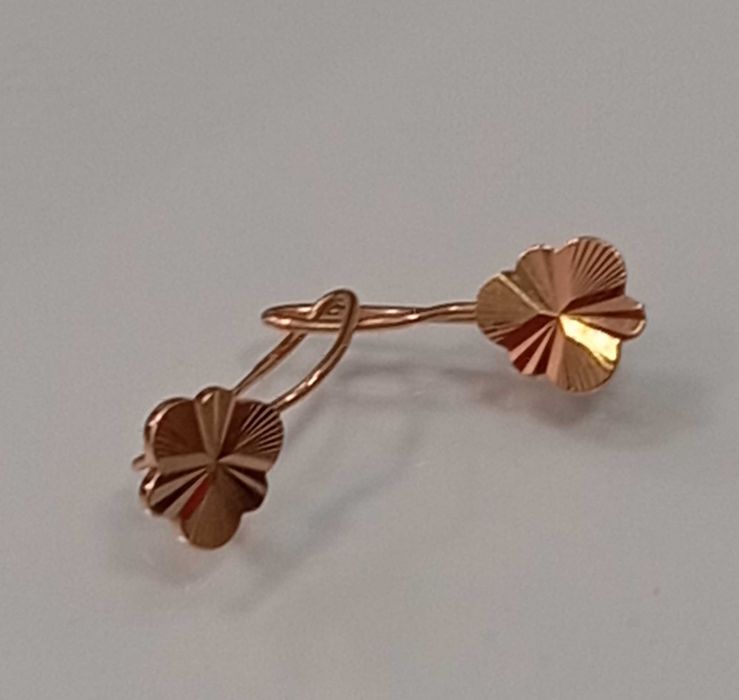 Złote kolczyki 583 3g 2cm / Nowy Lombard / Bytom