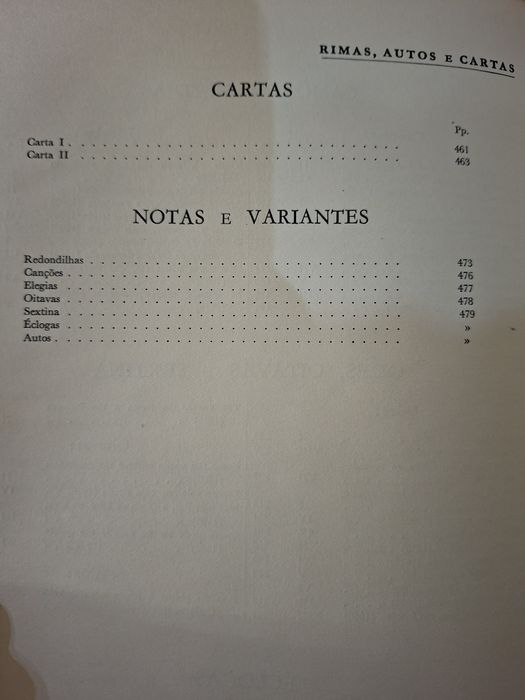 Rimas, Autos e Cartas " Luis de Camões "