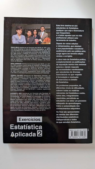 Exercícios Estatística Aplicada Vol. 2 | Elizabeth Reis