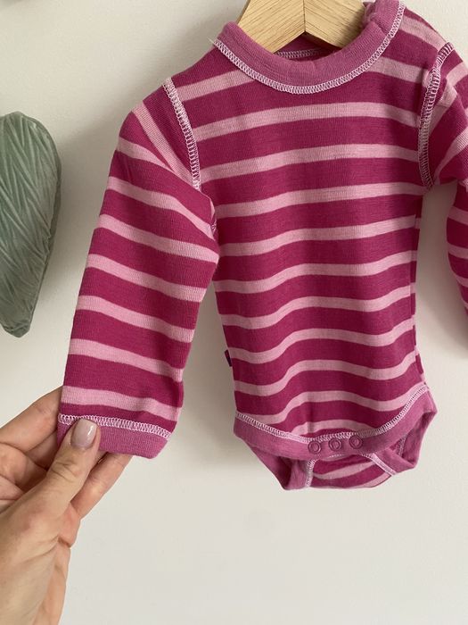 Body reflex 62 paski różowe wełna merino