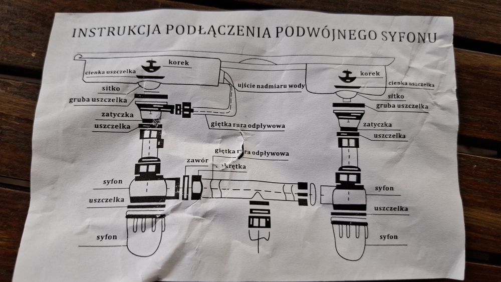 Syfon  do zlewu podwójny