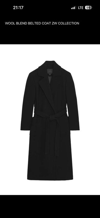 Пальто чёрного цвета  Zara