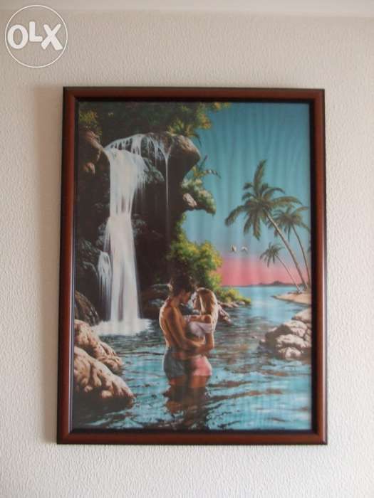 Quadro de paisagem paradisiaca