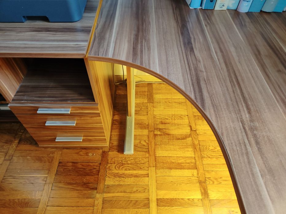 Duże biurko narożne Ikea+ szafka z szufladami