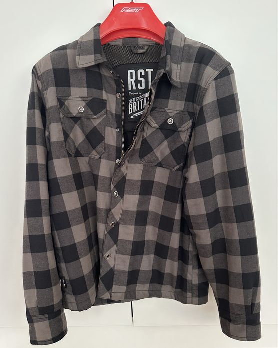 Casaco / camisa motard lumberjack RST xadrez preto e cinzento