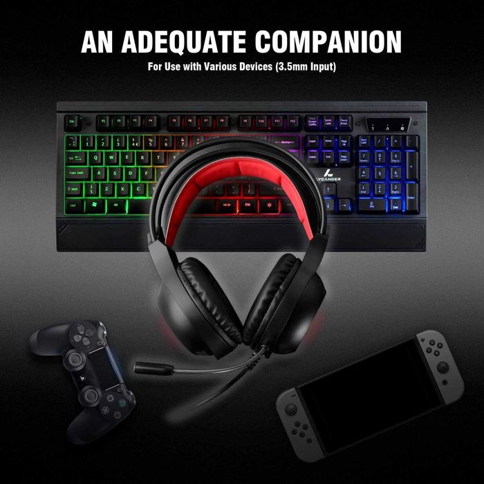 Lycander LGH904 Słuchawki Nauszne LED RGB Xbox Nintendo PS4 PS5   AUX