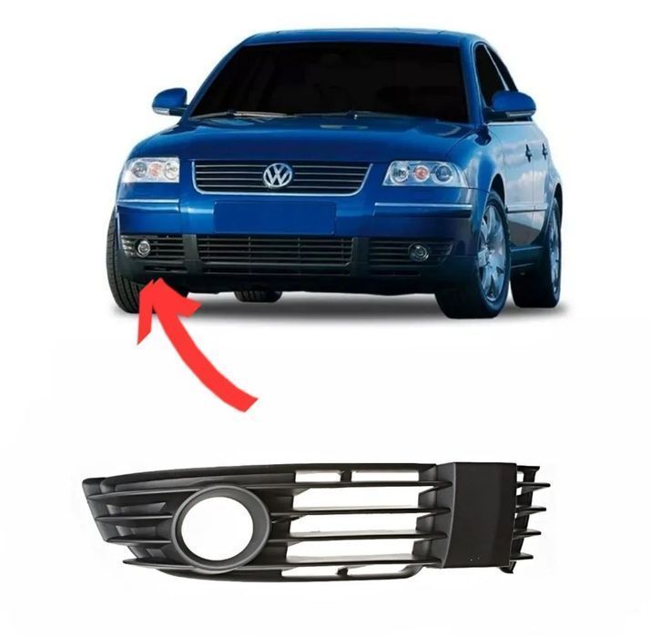 Grelha Direita Para-choques c/ Farois Nevoeiro - VW Passat 3BG B5.5