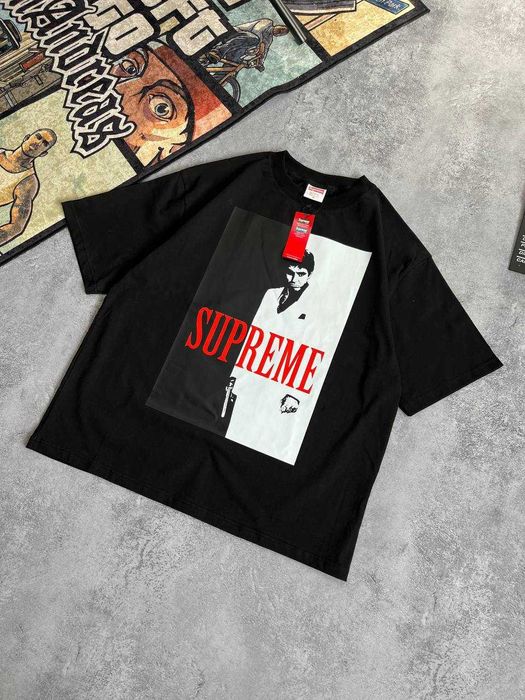 Оверсайз Футболка Supreme | Черная Футболка Суприм с бирками