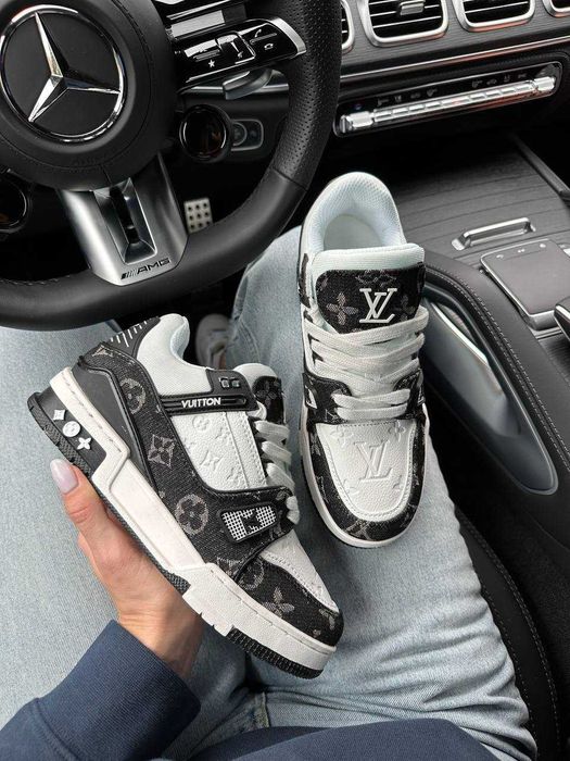 Кросівки Louis Vuitton Trainer White/Grey Premium | Кроссовки жіночі чоловічі