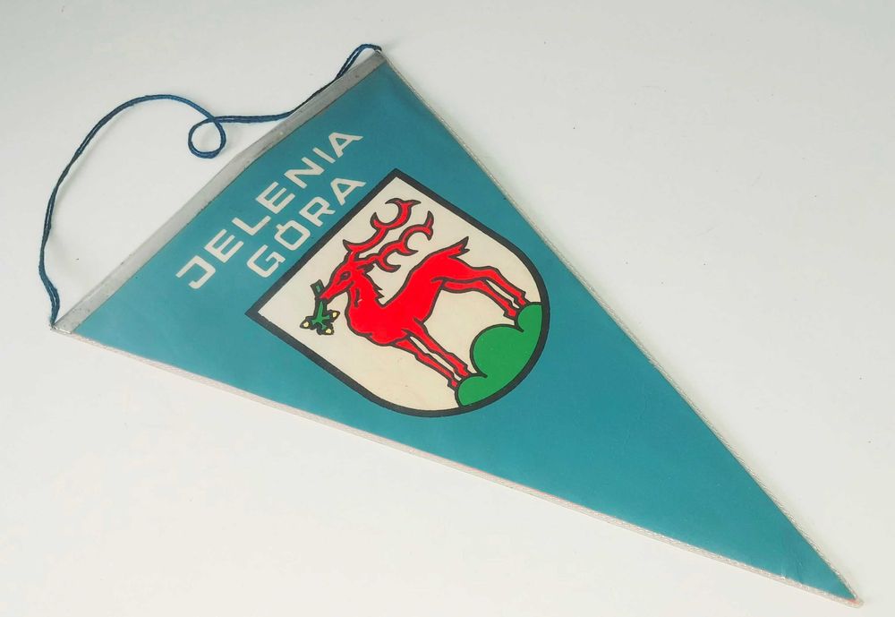 Proporczyk Jelenia Góra herb Polska flaga Orzeł bez Korony